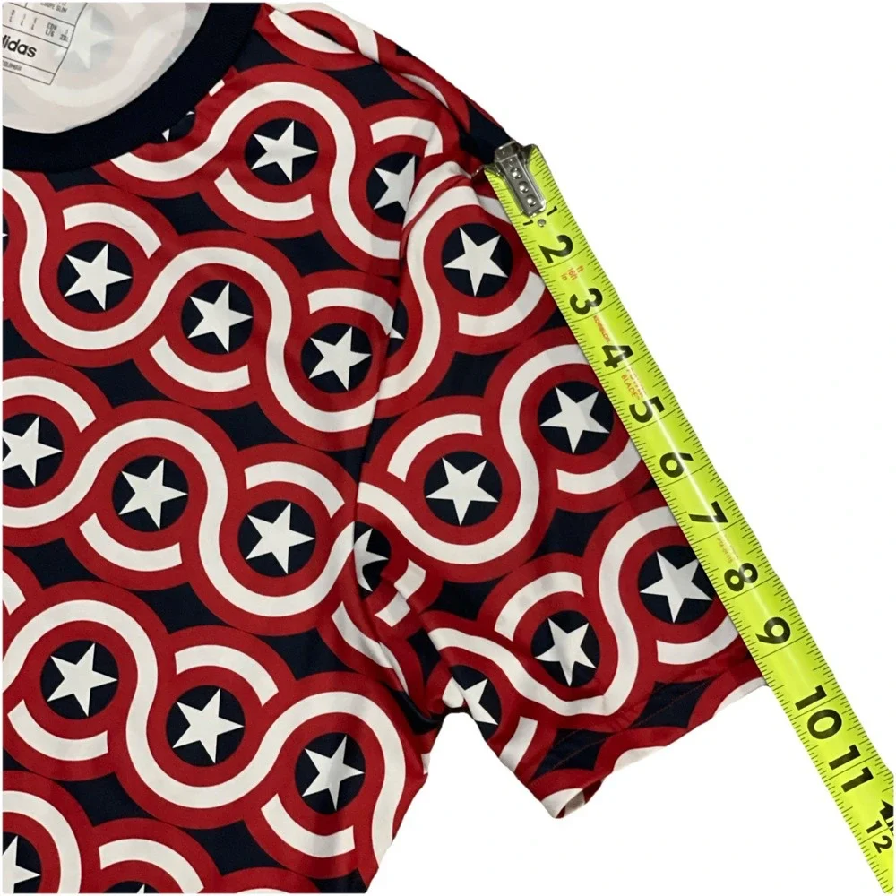 Adidas X Marvel Jersey Mens Large Captain‎ America Prematch Soccer Avengers